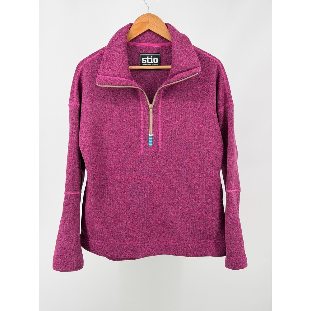 Stio Fleece‎ Pullover Womens Small Magenta 1/4 Zip Sweater Knit Outdoor